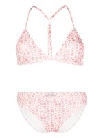 Moncler bikini à logo imprimé - Rose