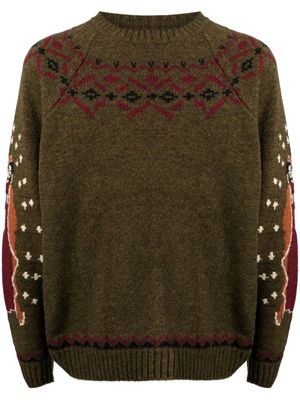 KAPITAL pull en maille à motif intarsia - Vert