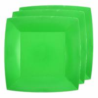 Santex Bordjes karton - 20x - vierkant - groen - 23 x 23 cm - feestbordjes