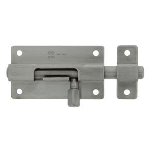 AMIG schuifslot/plaatgrendel - 5 x 3.7cm - Inox matte afwerking - deur - schutting - hek