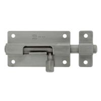 AMIG schuifslot/plaatgrendel - 5 x 3.7cm - Inox matte afwerking - deur - schutting - hek