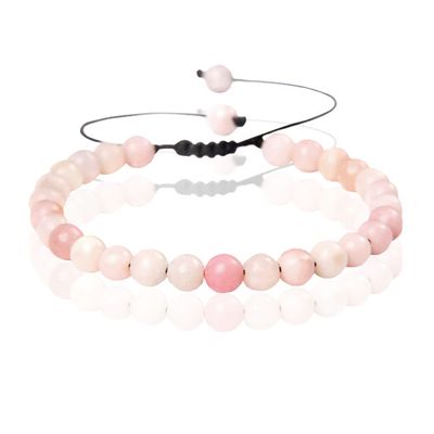 Memphis No.2 Natuursteen Armband Dames - 6mm Pink Opal