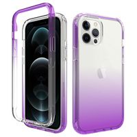 iPhone 14 Pro hoesje - Full body - 2 delig - Shockproof - Siliconen - TPU - Paars - thumbnail