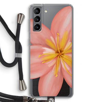 Pink Ellila Flower: Samsung Galaxy S21 Transparant Hoesje met koord