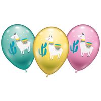 6x stuks Lama/alpaca party ballonnen 28 cm   -