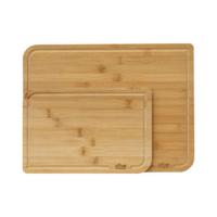 Keuken snijplanken set van 2x stuks met druiprand - bamboe hout - 35 x 25 cm/22 x 15 cm - thumbnail