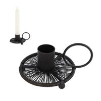 Gifts Amsterdam Kandelaar Draad S Zwart Metaal 11x8,5x2,5cm