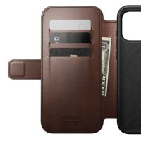Nomad Horween lederen folio iPhone 17 Pro Max - Rustic Brown