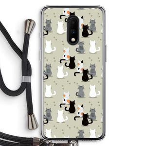 Katten: OnePlus 7 Transparant Hoesje met koord