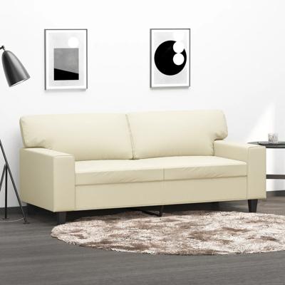 Tweezitsbank 140 cm kunstleer crmekleurig