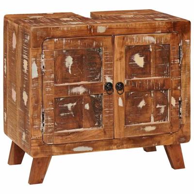 Badkamerkast met plank Massief gerecycled hout en Bewerkt hout