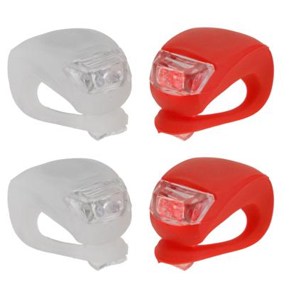 Benson fietsverlichting/fietslampjes set - 4x - LED - siliconen - voor en achter licht