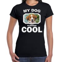 Kooikerhondjes honden t-shirt my dog is serious cool zwart voor dames - thumbnail