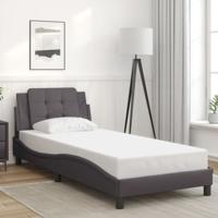 Bedframe met hoofdbord kunstleer grijs 100x200 cm