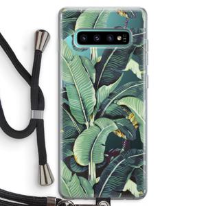 Bananenbladeren: Samsung Galaxy S10 Plus Transparant Hoesje met koord