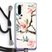 Japanse bloemen: Huawei P30 Transparant Hoesje met koord
