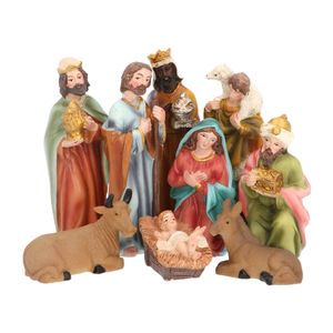 Kerststal Figuren - Kerstbeeldjes voor Kerststal - Set van 9 stuks