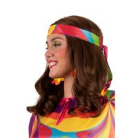 Carnaval/festival hippie flower power bandana - meerkleurig - Verkleed accessoires - haarband