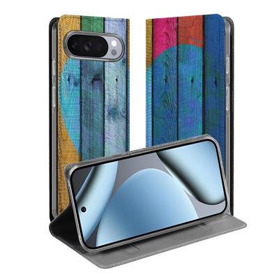 Google Pixel 10 | Pixel 10 Pro | Flip Style Cover | Wood Heart