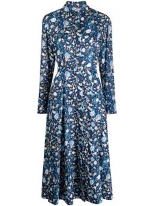 Evi Grintela robe mi-longue Lana à fleurs - Bleu