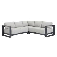 Levanto Hoek Loungebank Carbon Black - Garden impressions