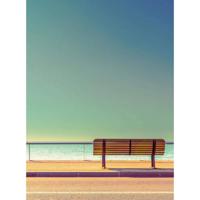 Fotobehang - Bench And Sea 192x260cm - Vliesbehang