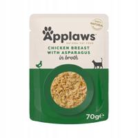 APPLAWS Chicken fillet with asparagus in broth - nat kattenvoer - 70g