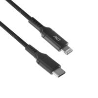 ACT AC3095 Lightning-kabel naar USB-C 1m zwart - thumbnail