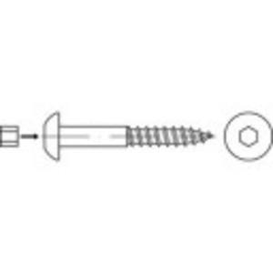 TOOLCRAFT 159345 Bolkop houtschroeven 10 mm 100 mm Binnenzeskant (inbus) Staal Galvanisch verzinkt 50 stuk(s)