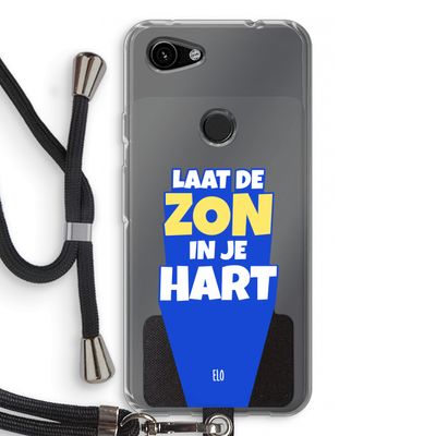 Laat de zon in je hart: Pixel 3a Transparant Hoesje met koord