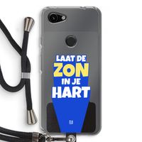 Laat de zon in je hart: Pixel 3a Transparant Hoesje met koord
