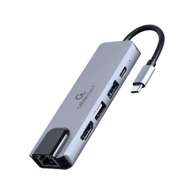 Hub USB GEMBIRD A-CM-COMBO5-04 Zilverkleurig