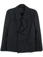 Yohji Yamamoto blazer en laine à boutonnière croisée - Noir - thumbnail