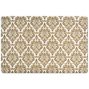 Set van 12x stuks rechthoekige placemats met gouden barok print 43,5 x 28,5 cm