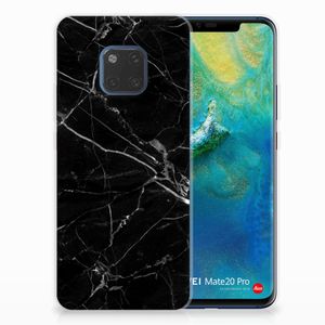 Huawei Mate 20 Pro TPU Siliconen Hoesje Marmer Zwart - Origineel Cadeau Vader