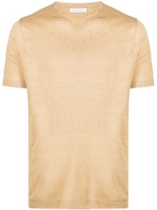 Cruciani t-shirt en lin à manches courtes - Jaune