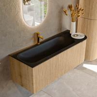 Badmeubel Mondiaz Kurve | 125 cm | Meubelkleur Oak | Wastafelkleur Urban | Links spoelbak | 1 kraangat