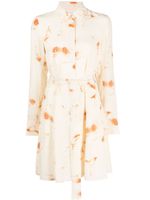 Jason Wu robe-chemise courte à fleurs - Blanc