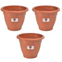 Terra cotta kleur ronde plantenpot/bloempot kunststof diameter 30 cm