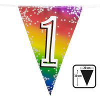 Vlaggenlijn Cijfer 1 Regenboog Met Sterren (6m)
