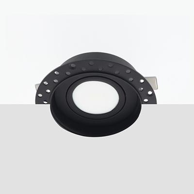 Bella Ondiepe LED inbouw 40mm trimless spot kantelbaar 5Watt rond ZWART IP65 dimbaar - interne driver