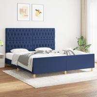 Bedframe met hoofdeinde stof blauw 180x200 cm