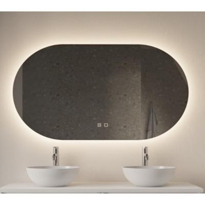 Badkamerspiegel Gliss Design Orion | 140x70 cm | Ovaal | Indirecte LED verlichting | Touch button | Met spiegelverwarming