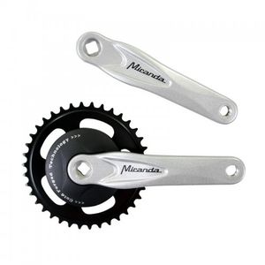 Miranda beta 1 crankstel met disc 95mm 33 tands crank gepolijst zwart