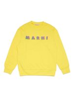 Marni Kids sweat en coton à logo imprimé - Jaune