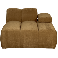 WOOOD Mojo chaise longue bank arm rechts ribstof Honinggeel
