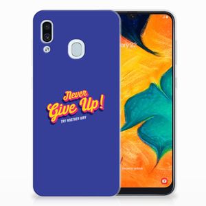 Samsung Galaxy A30 Siliconen hoesje met naam Never Give Up