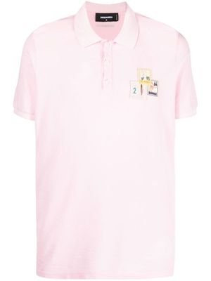 DSQUARED2 polo à logo appliqué - Rose