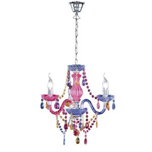 Trio Kroonluchter Luster Crystal 40cm 3-lichts gekleurd transparant R11073017