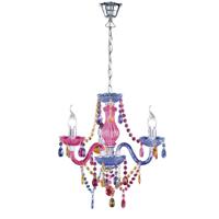 Trio Kroonluchter Luster Crystal 40cm 3-lichts gekleurd transparant R11073017 - thumbnail